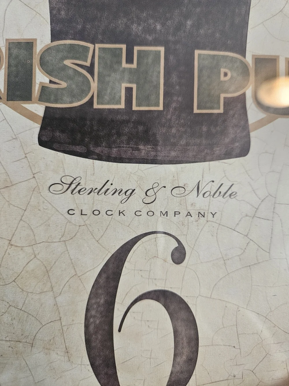 Sterling & Noble Pint Works Irish Pub Wall Clock - Brown